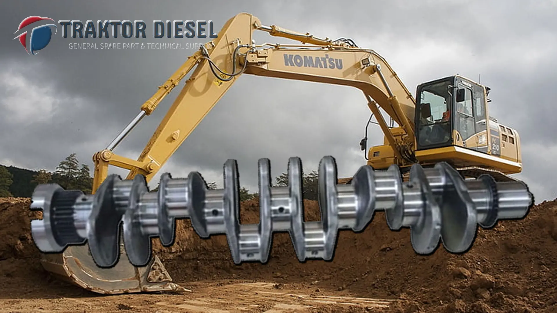 CRANKSHAFT Alat Berat Komatsu PC 200-8 Jual Spare Part Crankshaft Alat Berat Komatsu Genuine dan OEM